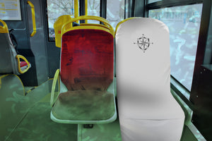 White Travel Seat Barrier for Plane, Train, Rideshare, Subway Seat Protection
