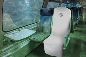 White Travel Seat Barrier for Plane, Train, Rideshare, Subway Seat Protection