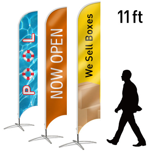 Design Your Own Blade Flag, 2-Sided, 11ft - Lumbini Graphics