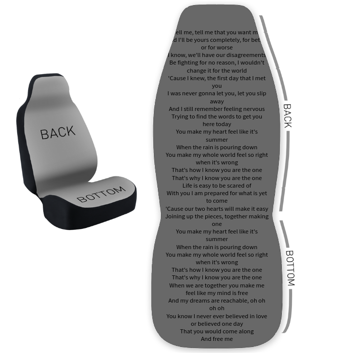 Design Your Own 50/50 Bucket Seat Cover