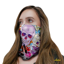Load image into Gallery viewer, Skull and Roses Neck Gaiter