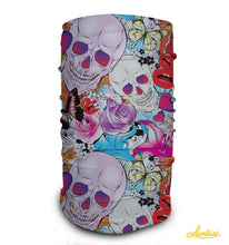 Load image into Gallery viewer, Skull and Roses Neck Gaiter