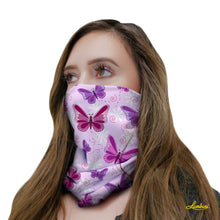 Load image into Gallery viewer, Pink Butterflies Neck Gaiter