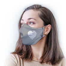 Load image into Gallery viewer, Gray Heart Flag Protective Reusable Face Mask