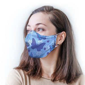 Blue Butterfly Protective Reusable Face Mask