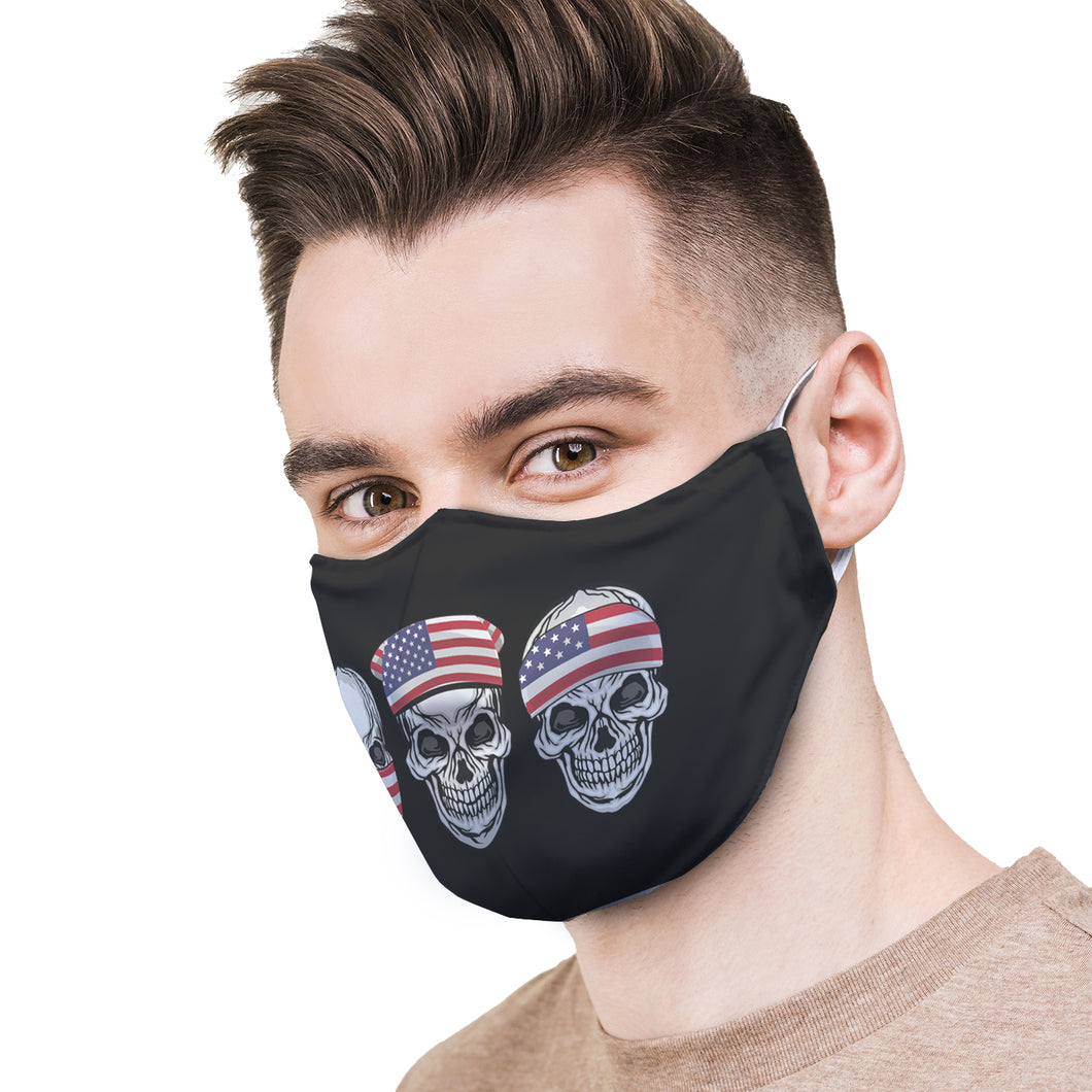 Grunge Skulls Protective Reusable Face Mask