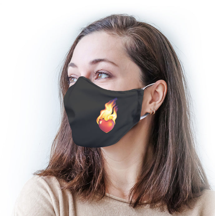 Flaming Heart Protective Reusable Face Mask