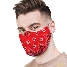 Load image into Gallery viewer, Red Bandana Protective Reusable Face Mask
