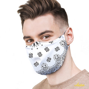 White Bandana Protective Reusable Face Mask