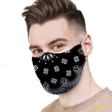 Load image into Gallery viewer, Black Bandana Protective Reusable Face Mask