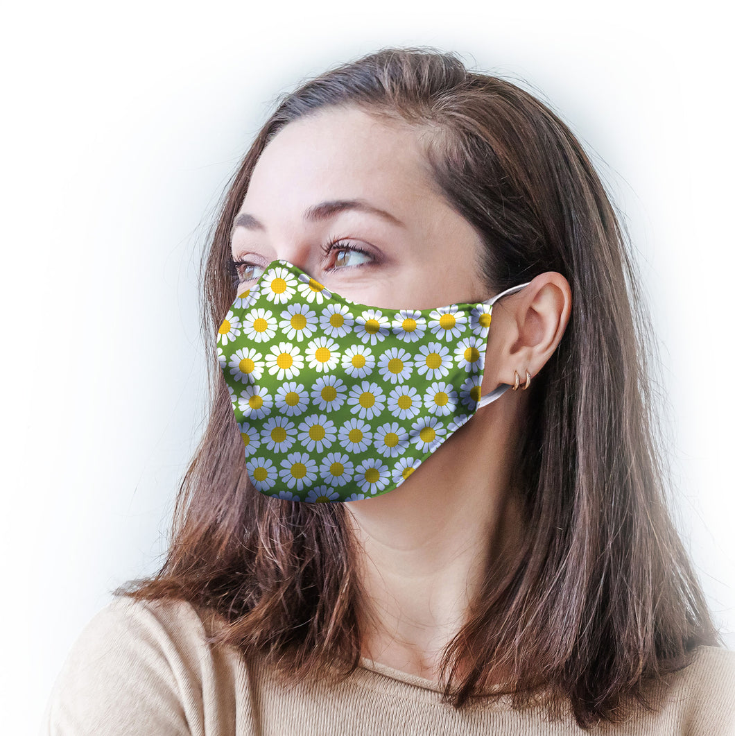 Green Daisy Protective Reusable Face Mask