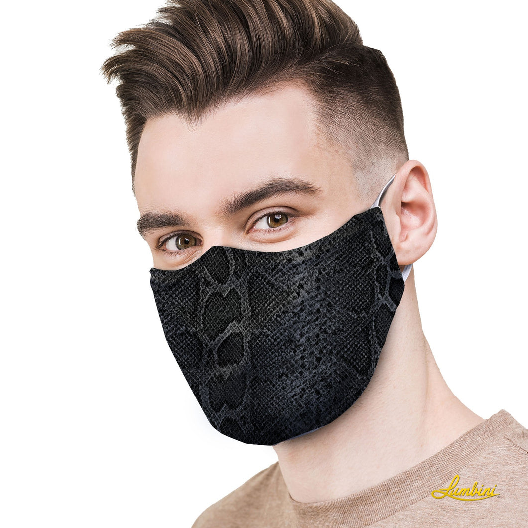 Black Snake Skin Protective Reusable Face Mask