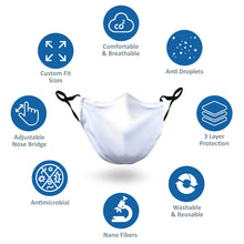 Load image into Gallery viewer, Nano Tech Antimicrobial Hypoallergenic Reusable Face Mask